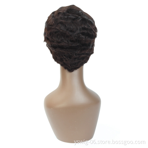 XCCOCO Finger Wave Wig 1b Pixie Cut Human Hair Wig Short Wigs for Black Women Human Hair